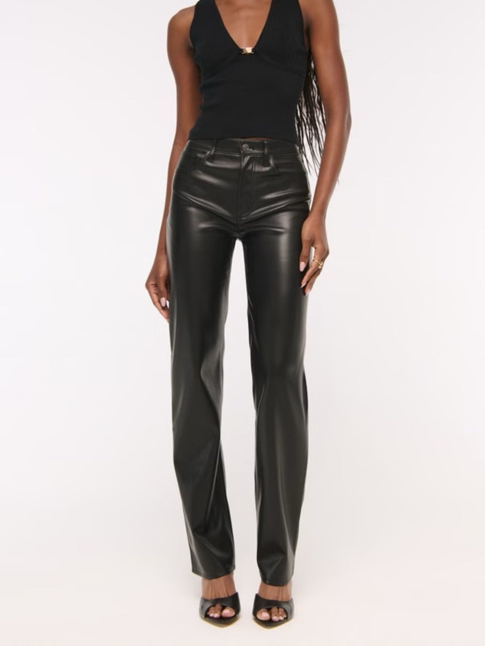 NWT Abercrombie & Fitch Vegan Leather 90s Relaxed Pant